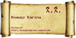 Knausz Karina névjegykártya